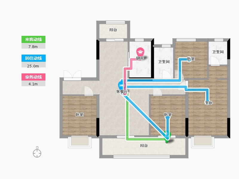 湖南省-长沙市-澳海文澜府-132.00-户型库-动静线