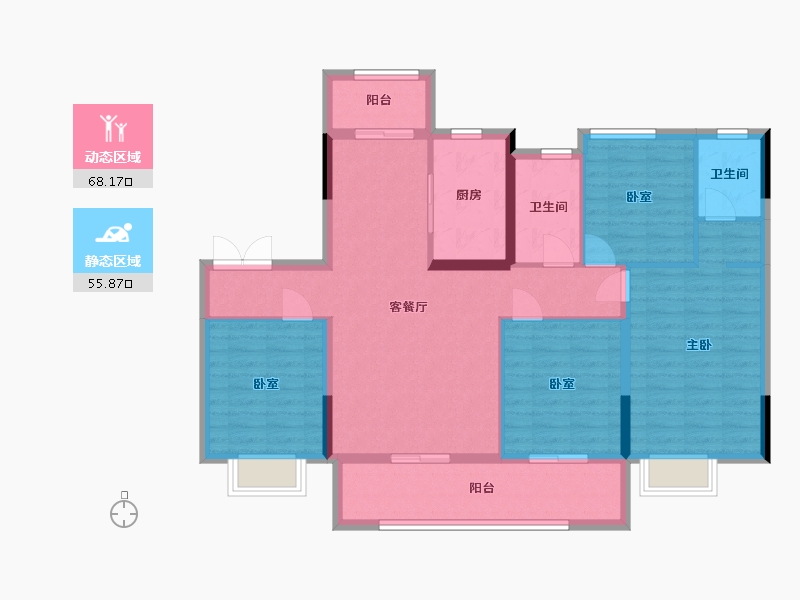 湖南省-长沙市-澳海文澜府-132.00-户型库-动静分区