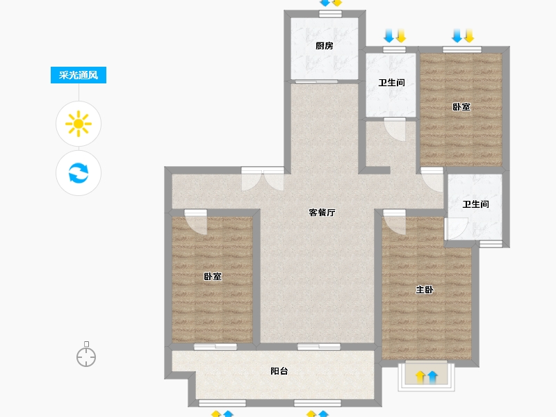 河南省-洛阳市-水榭兰亭-108.00-户型库-采光通风