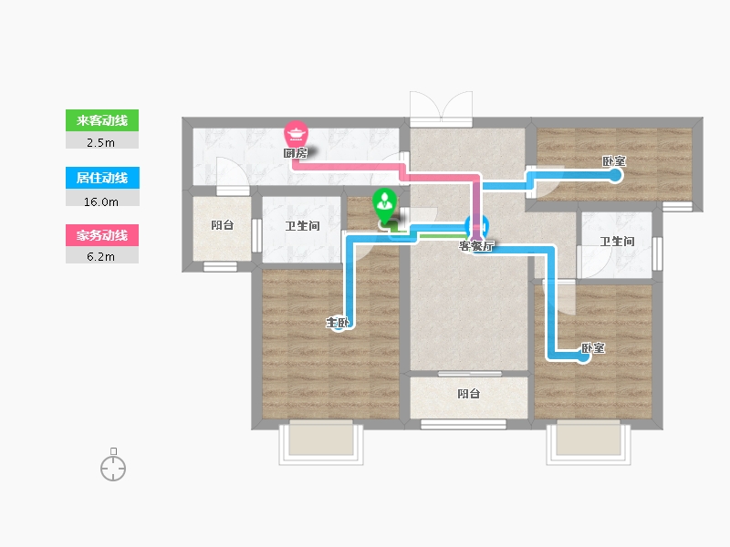 河南省-焦作市-金沙社区-64.80-户型库-动静线