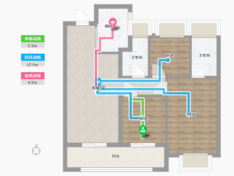 江苏省-苏州市-万科御玲珑-82.40-户型库-动静线