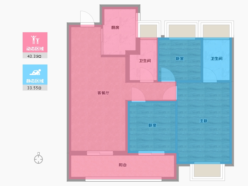 江苏省-苏州市-万科御玲珑-82.40-户型库-动静分区