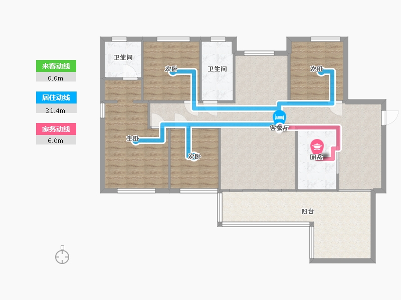 湖南省-长沙市-和泓梅溪四季-2期-108.86-户型库-动静线