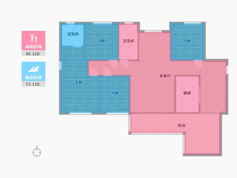 湖南省-长沙市-和泓梅溪四季-2期-108.86-户型库-动静分区