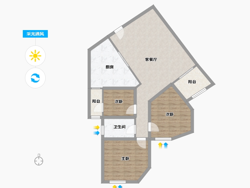 广东省-深圳市-彩虹新都-85.33-户型库-采光通风