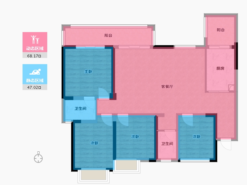 四川省-泸州市-府河新城-119.00-户型库-动静分区