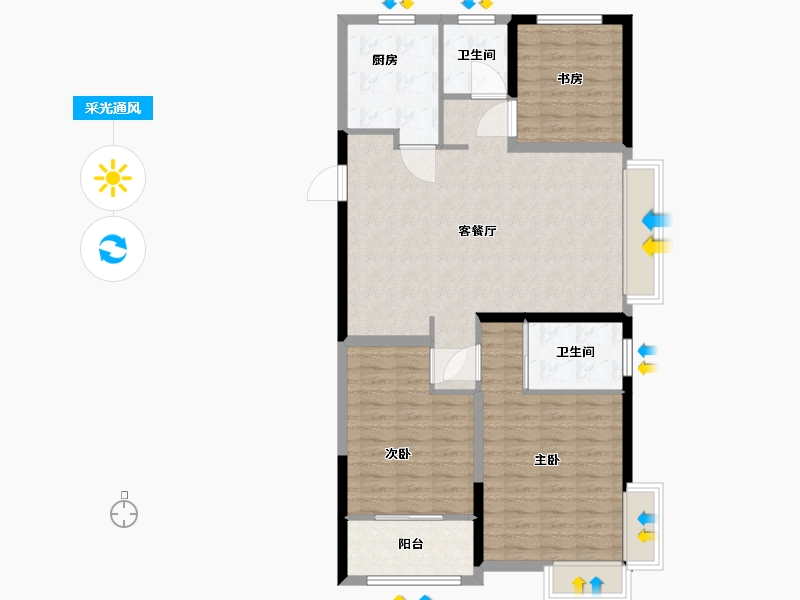 山东省-德州市-中央公馆-100.00-户型库-采光通风