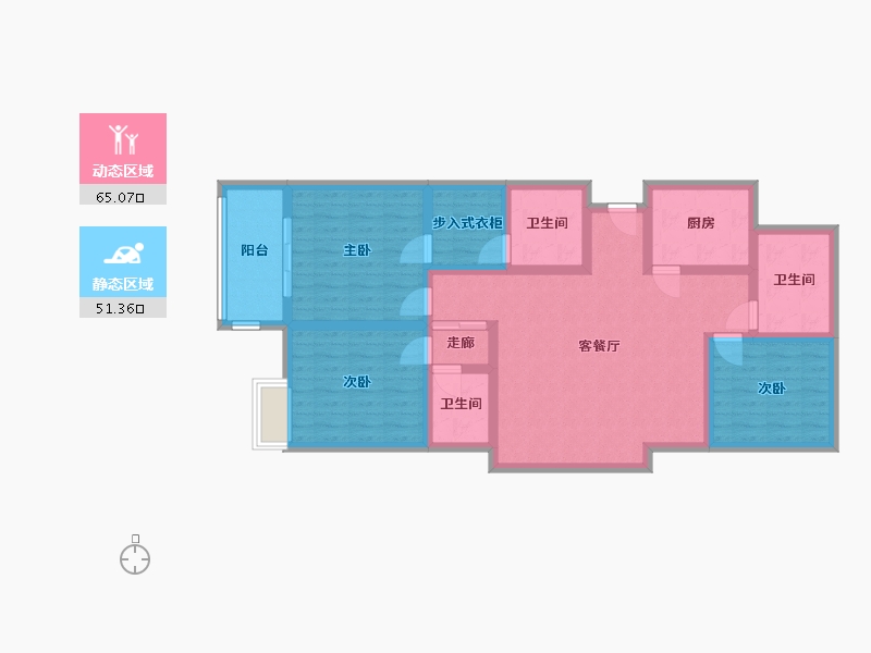 江苏省-宿迁市-邓园小区-113.82-户型库-动静分区