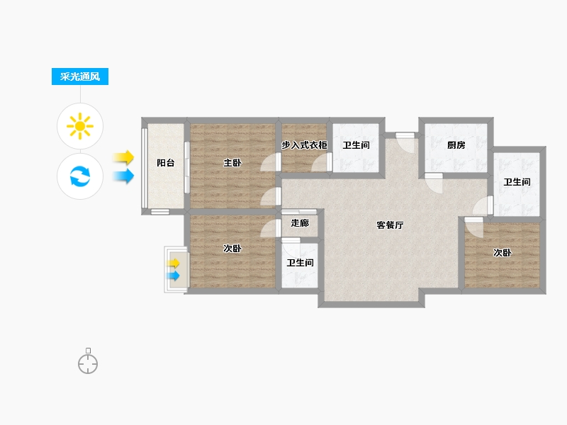 江苏省-宿迁市-邓园小区-113.82-户型库-采光通风