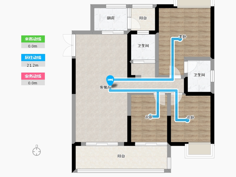 四川省-德阳市-金色维也纳-92.80-户型库-动静线