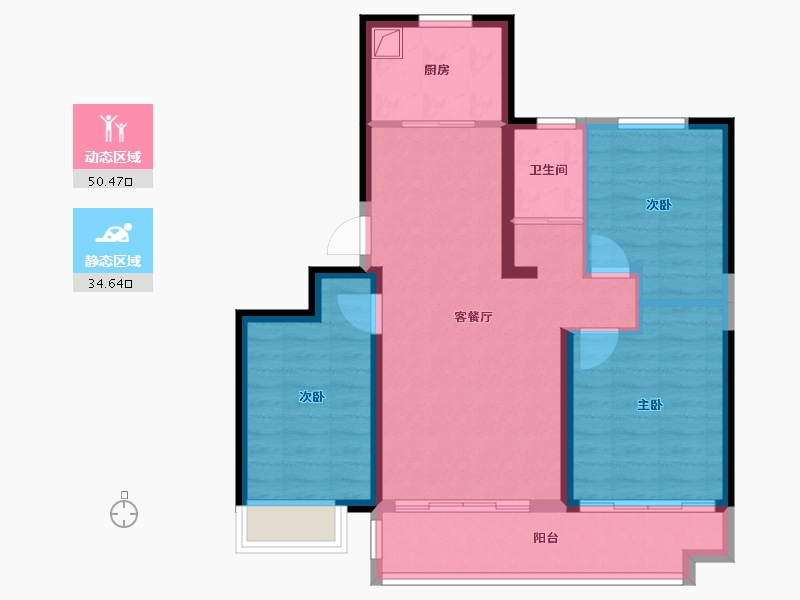 河北省-唐山市-碧桂园凤凰星宸-98.00-户型库-动静分区