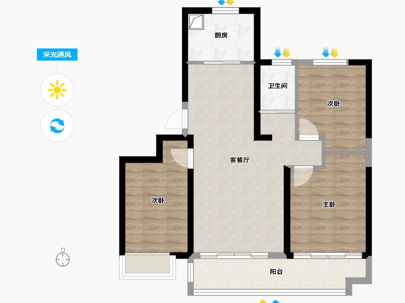 河北省-唐山市-碧桂园凤凰星宸-98.00-户型库-采光通风