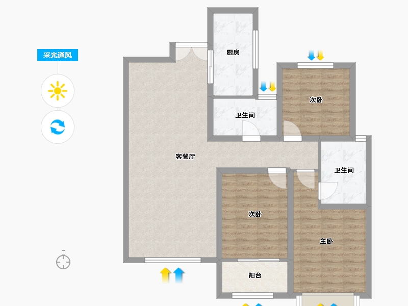 甘肃省-陇南市-宜和家园-95.86-户型库-采光通风