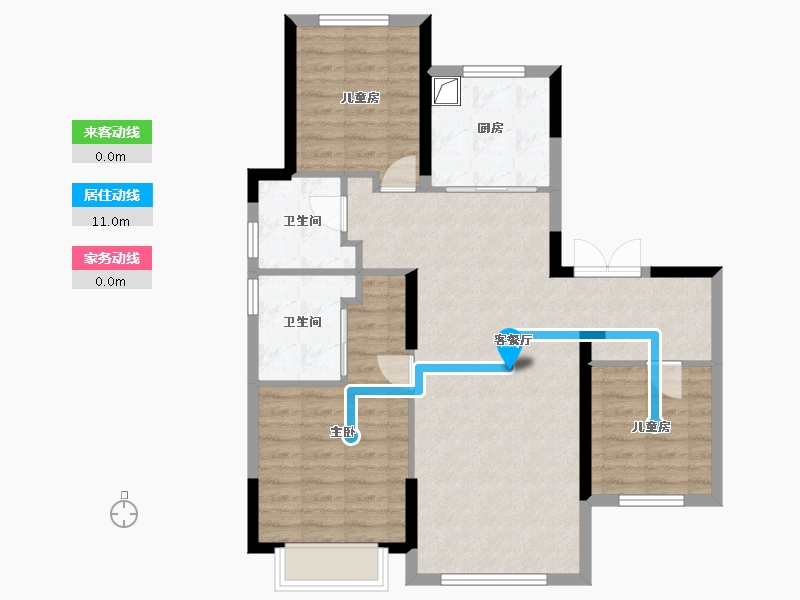 山东省-济南市-绿地IFC中央公馆-83.20-户型库-动静线