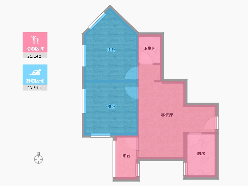 北京-北京市-八宝庄-52.13-户型库-动静分区