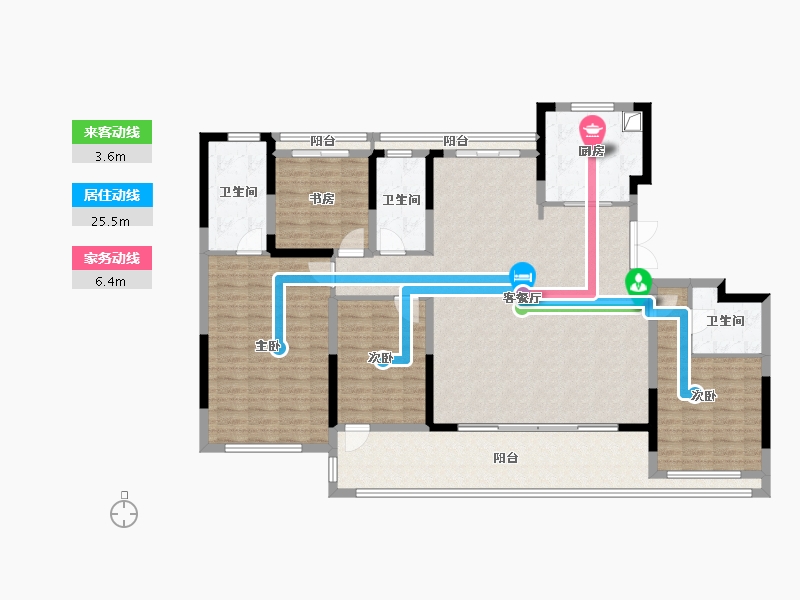 浙江省-嘉兴市-星逸园-155.00-户型库-动静线