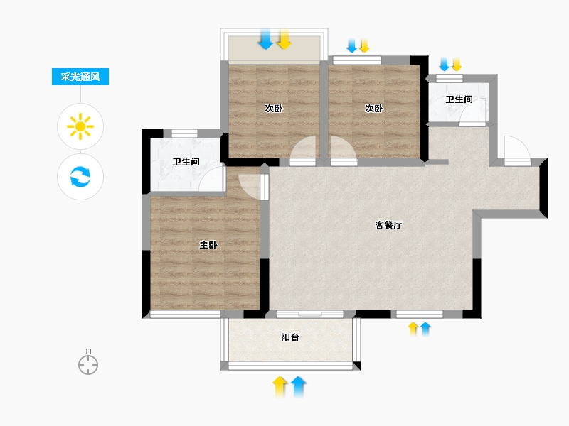 四川省-自贡市-远达御景-78.40-户型库-采光通风