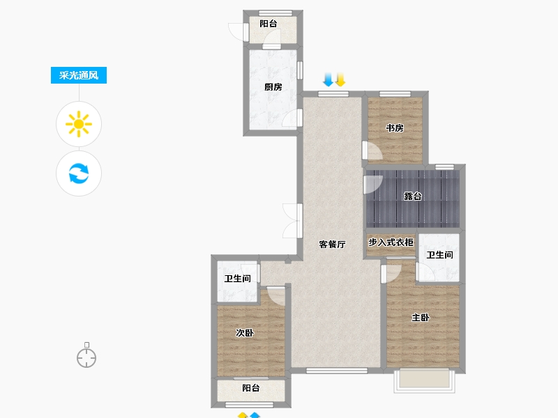 河北省-沧州市-天成熙园-二期-111.20-户型库-采光通风