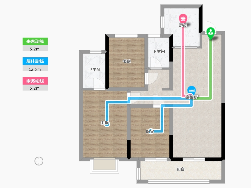 河南省-郑州市-绿地城-93.68-户型库-动静线