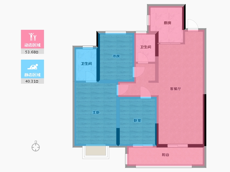 河南省-郑州市-绿地城-93.68-户型库-动静分区