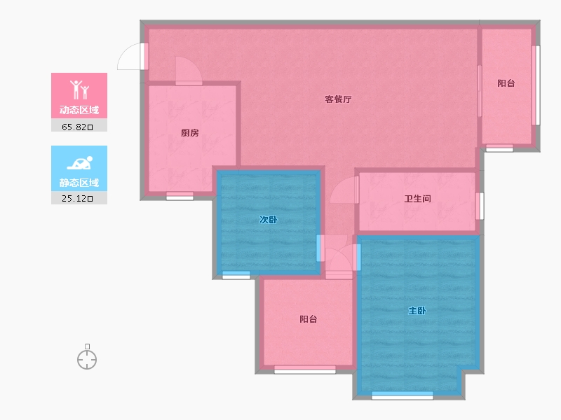 广东省-深圳市-招商花园城南区-81.33-户型库-动静分区