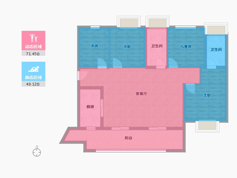 广东省-深圳市-信达泰禾金尊府-108.33-户型库-动静分区