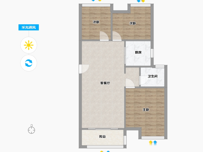 广东省-深圳市-金地朗悦-72.90-户型库-采光通风