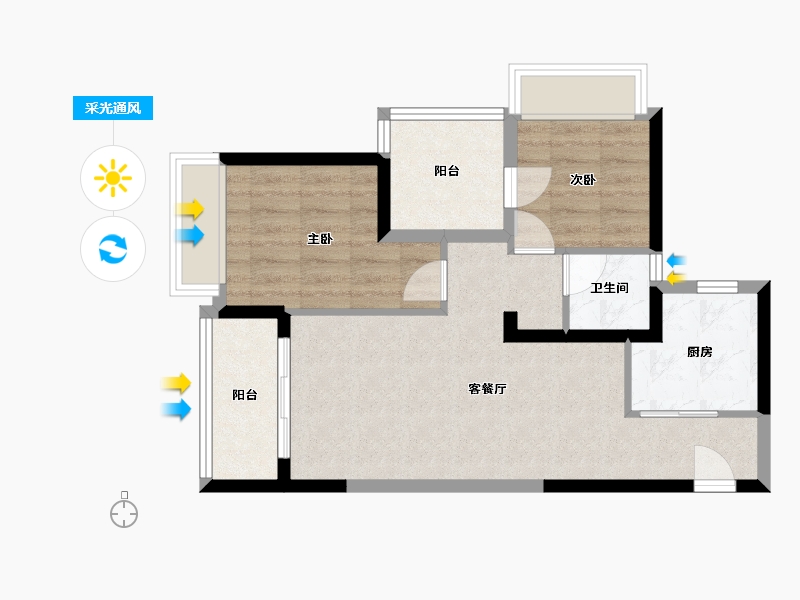 广东省-深圳市-泰富华悦都会-58.92-户型库-采光通风