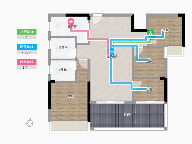 广东省-江门市-帕佳图光辉岁月-90.00-户型库-动静线