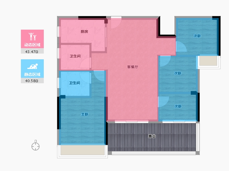 广东省-江门市-帕佳图光辉岁月-90.00-户型库-动静分区