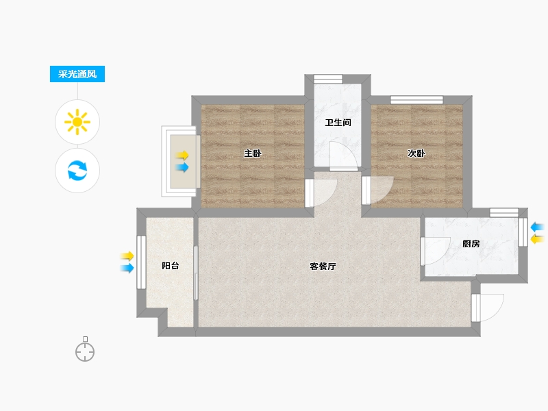 广东省-深圳市-京基御景印象一期-51.25-户型库-采光通风