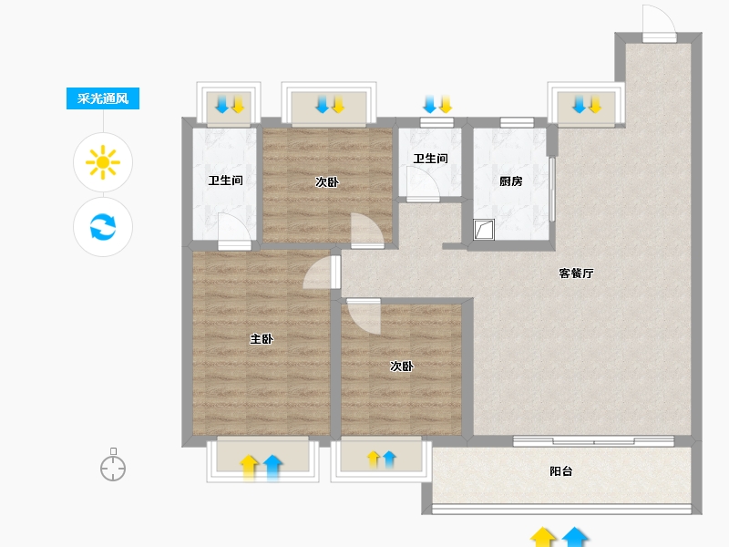 安徽省-合肥市-引江佳园-98.69-户型库-采光通风