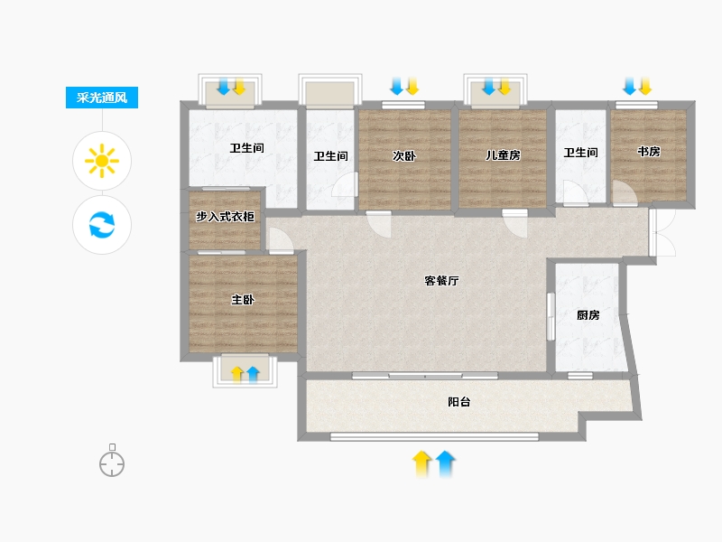 广东省-深圳市-信达泰禾金尊府-127.29-户型库-采光通风