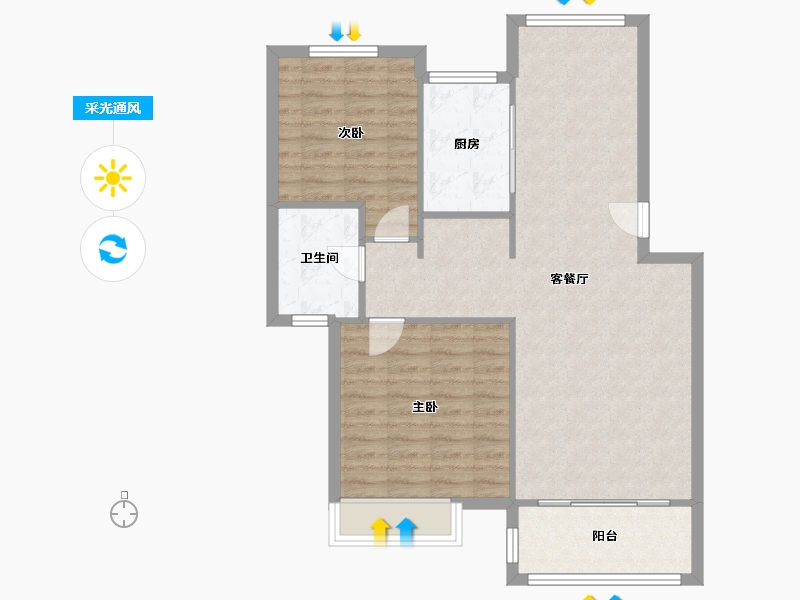 江苏省-苏州市-蓝湾苑-81.42-户型库-采光通风