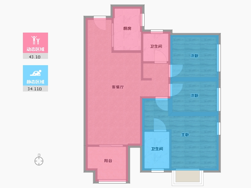 广东省-深圳市-万科金域缇香(一期)-68.12-户型库-动静分区