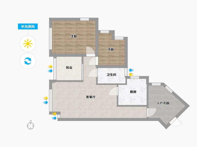 广东省-深圳市-万科金域缇香(一期)-63.25-户型库-采光通风