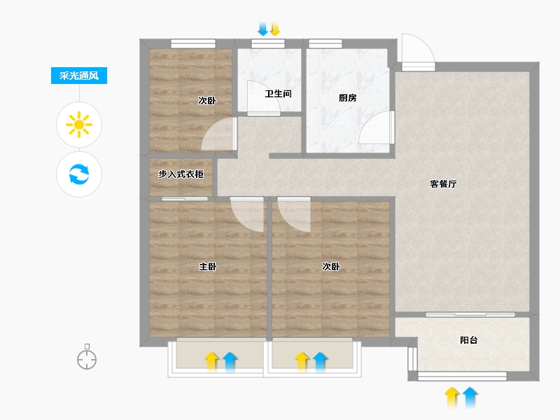 河北省-保定市-朝阳首府-78.40-户型库-采光通风