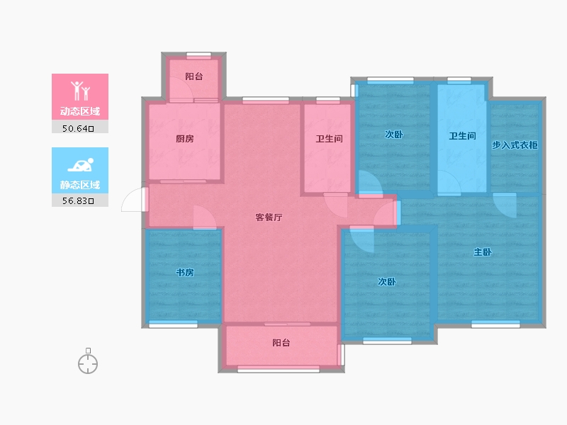 广东省-深圳市-新城东方丽园-95.61-户型库-动静分区