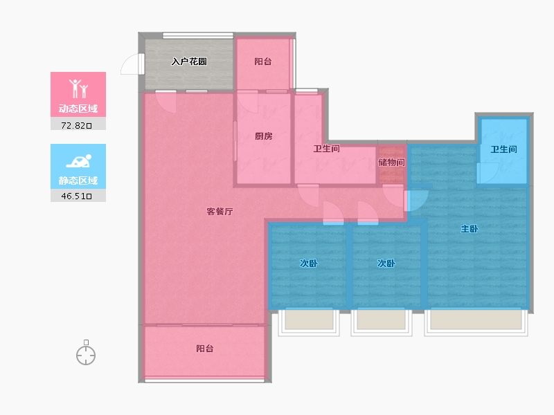 广东省-深圳市-嘉宏湾花园（大东城）二期-113.84-户型库-动静分区