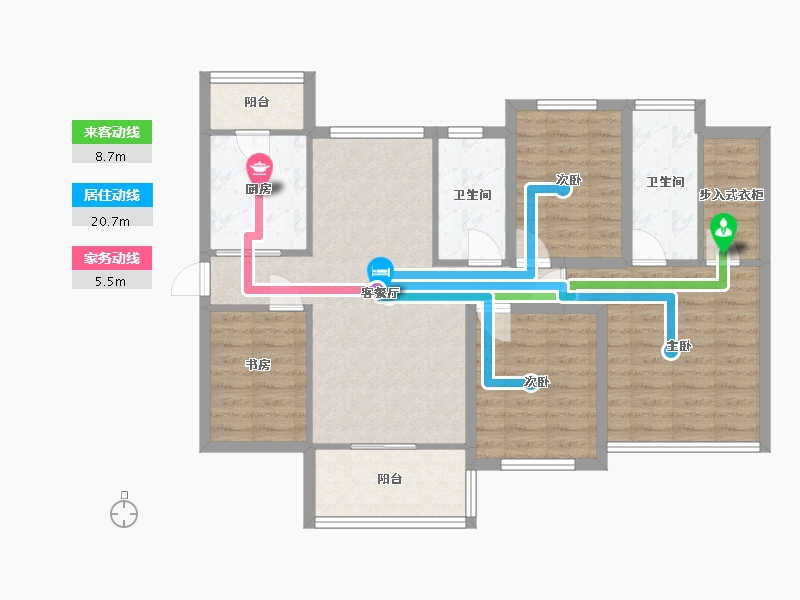 广东省-深圳市-京基御景印象一期-96.41-户型库-动静线