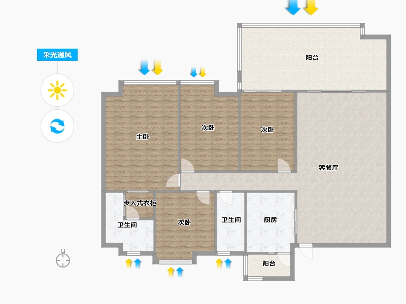 广东省-广州市-凤凰城凤锦苑-160.00-户型库-采光通风