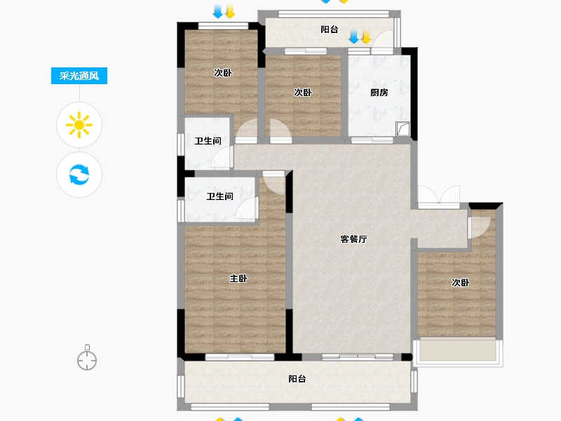 贵州省-铜仁市-依山郡销售中心-120.00-户型库-采光通风