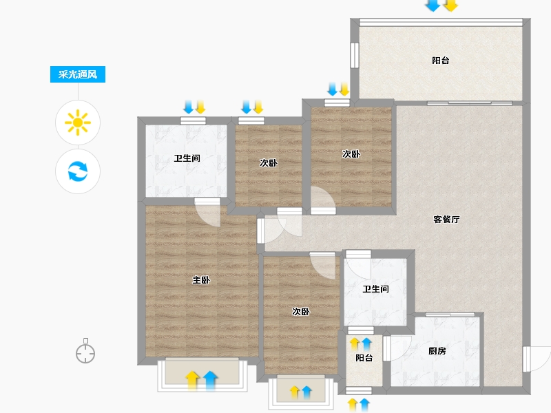 广东省-深圳市-恒大城(一期)-99.69-户型库-采光通风