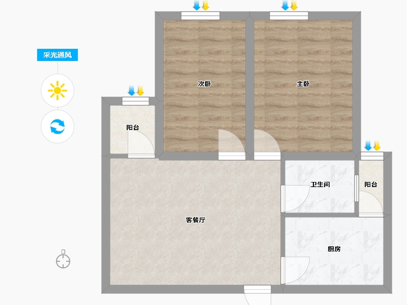 广东省-深圳市-新城东方丽园-51.64-户型库-采光通风