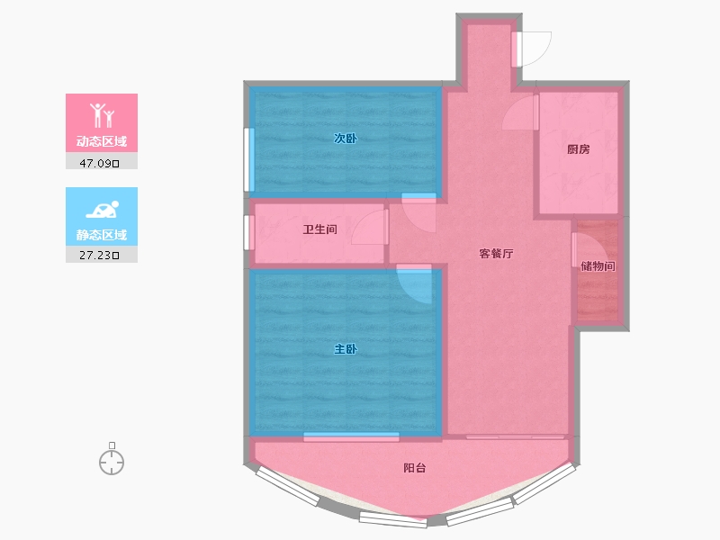 广东省-深圳市-梓兴花园-66.82-户型库-动静分区