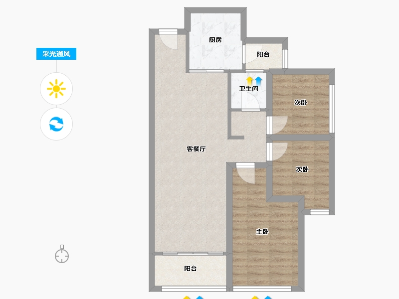 广东省-深圳市-祥祺滨河名苑-69.35-户型库-采光通风