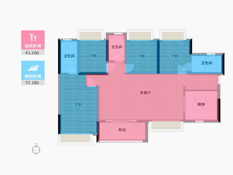 广东省-深圳市-东关珺府-102.66-户型库-动静分区