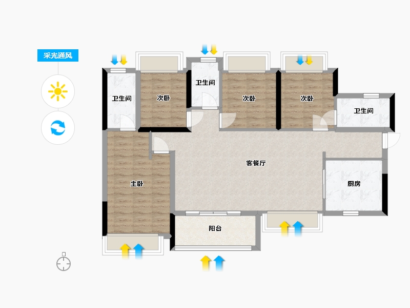 广东省-深圳市-东关珺府-102.66-户型库-采光通风