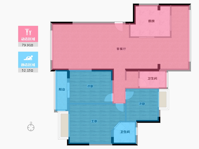 湖南省-益阳市-吉祥佳苑小区-113.00-户型库-动静分区