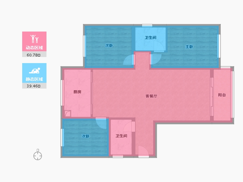 甘肃省-平凉市-泾川世纪花园D区-98.80-户型库-动静分区